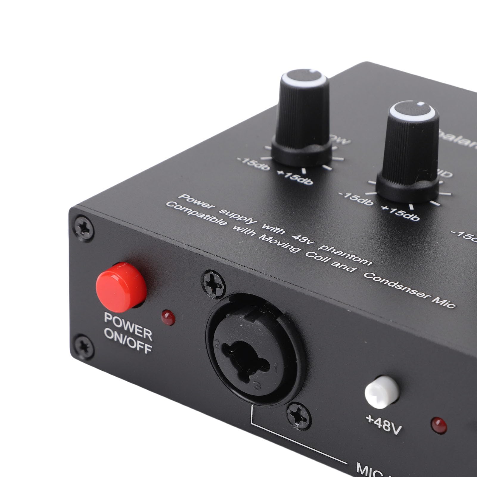 CHICIRIS Preamp de Micrófono 60dB de Ganancia de Micrófono, 3.5 Mm de 6.5 Mm XLR Intput Output Preamplificador con Potencia Fantasma de 48V, AMP Dinámico de Micrófono y Condensador para