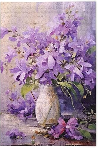 Miniatura 1 de Purple Flower Jigsaw Puzzles 500 Pieces for Adults,Learning Educational Puzzles,Difficult and Challenge Families Toys with Mesh Storage Bag 2011811