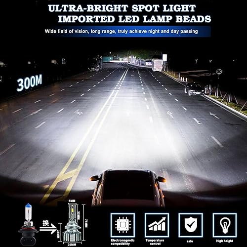 Miniatura 2 de HMCYCI Combo de bombillas LED para Toyota Tundra (2007-2013), bombillas LED para faros delanteros, haz altobajo 9005+H11 + luces antiniebla