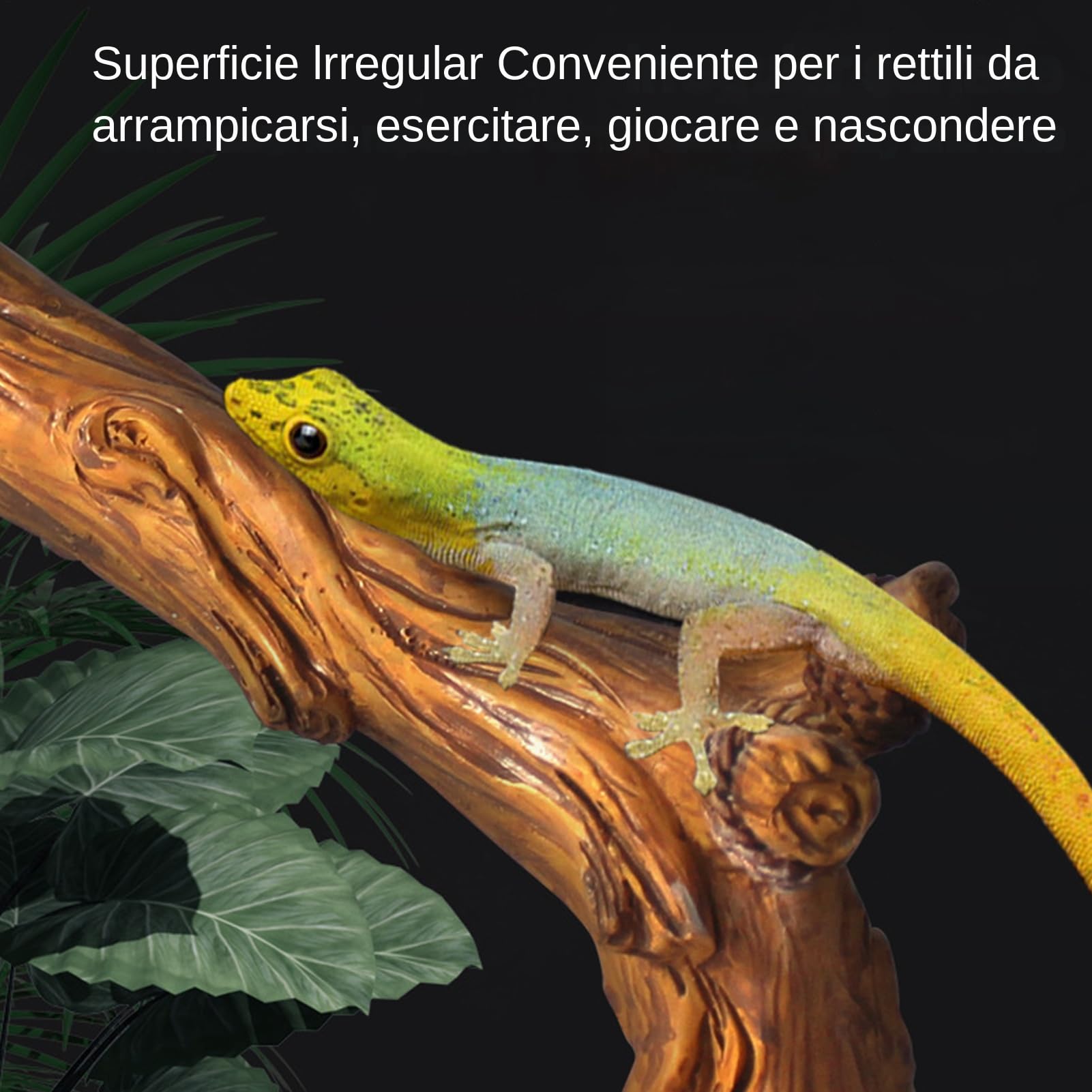 Generico Ramo Rampicante Per Rettili - Decorazione Per Terrario In Resina 24x9x13 Cm | Lucertola Che Si Arrampica Sull'albero 'habitat Della Foresta Pluviale, Ornamento ' Della Tartaruga Della R