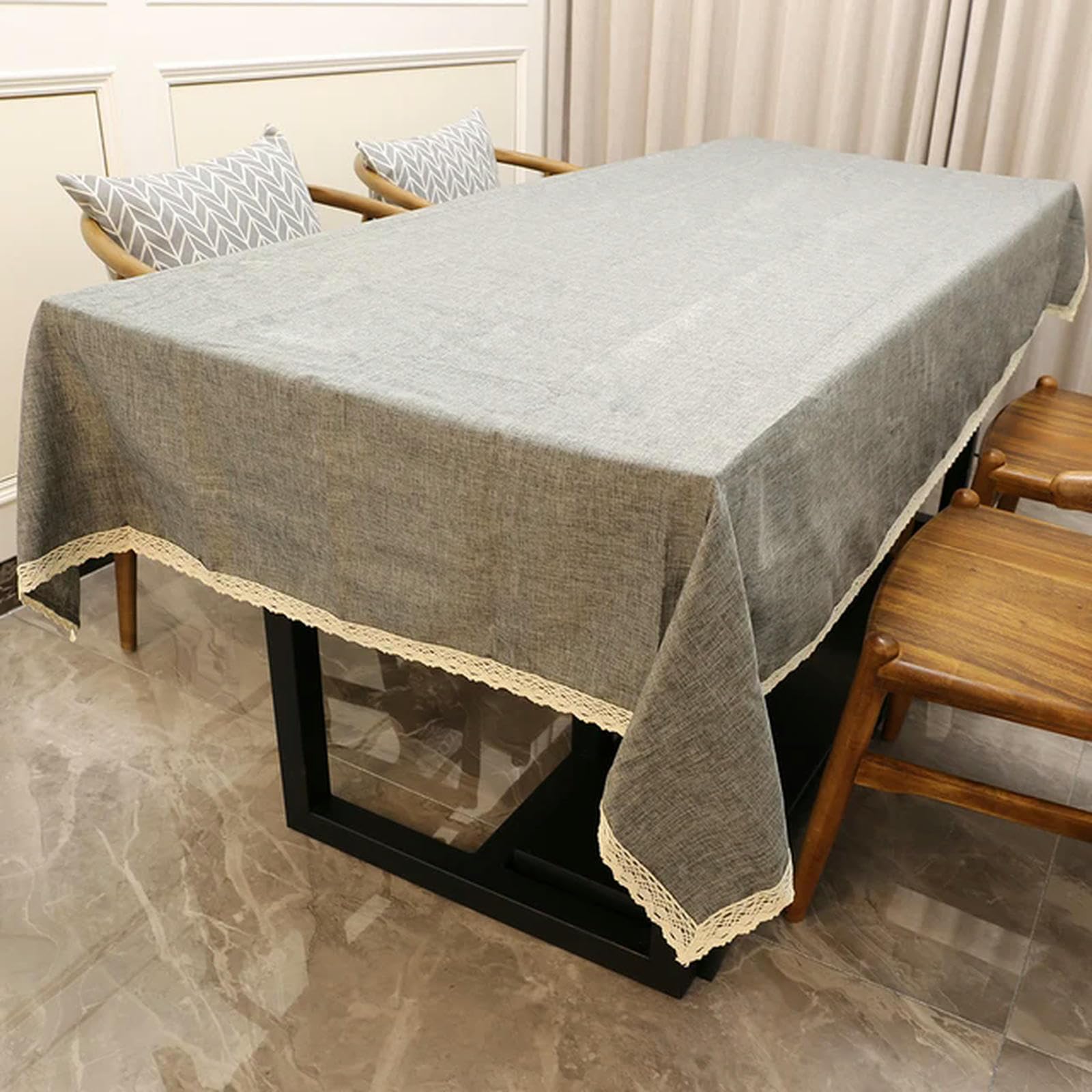 Couverture de table en coton lin gris pour sublimer vos dîners de fête