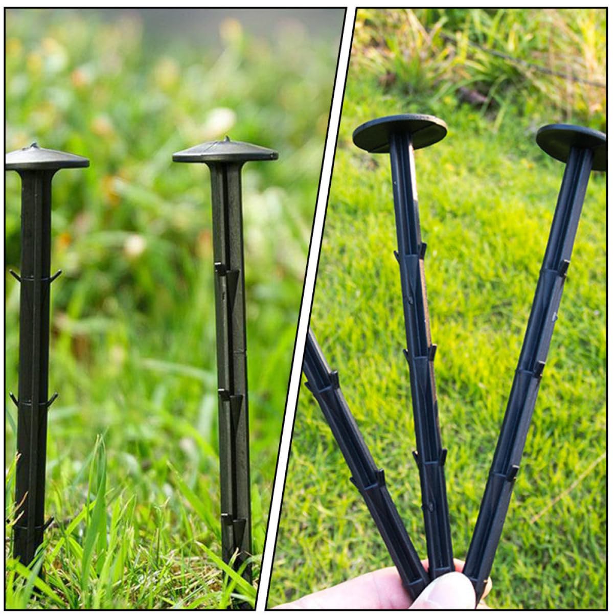 TOYANDONA Piquets de Jardinage en Plastique 60 Pcs pour Fixation Sol Outil de Jardinage Anti-Mauvaises pour Bâches et Filets d'Ombrage