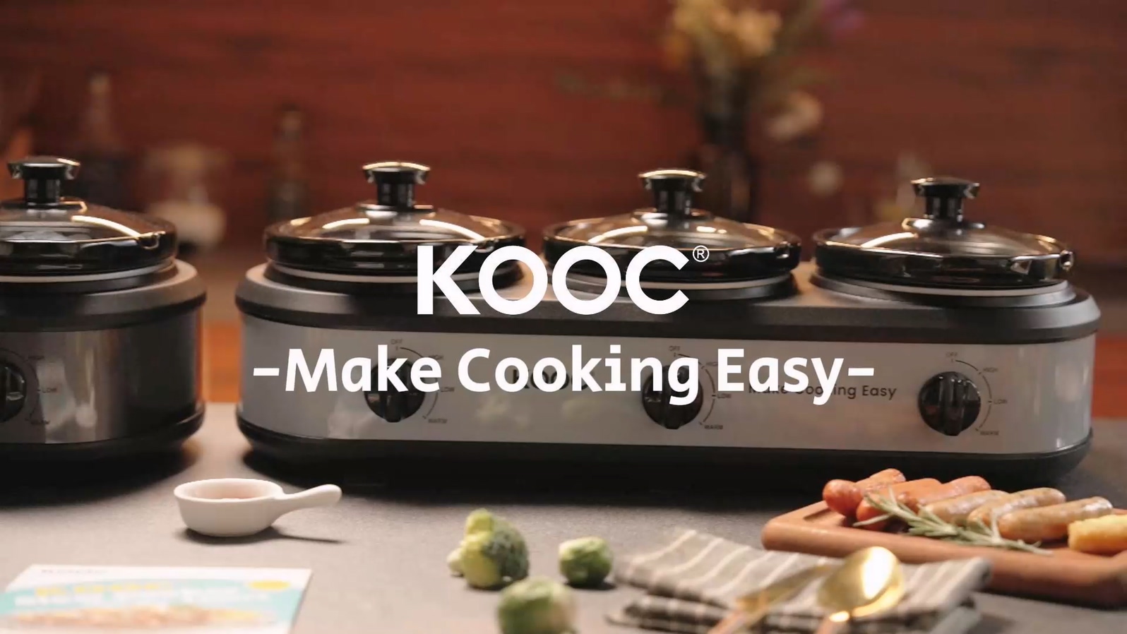 Amazon.com: KOOC Triple Slow Cooker Buffet Server and Food Warmer