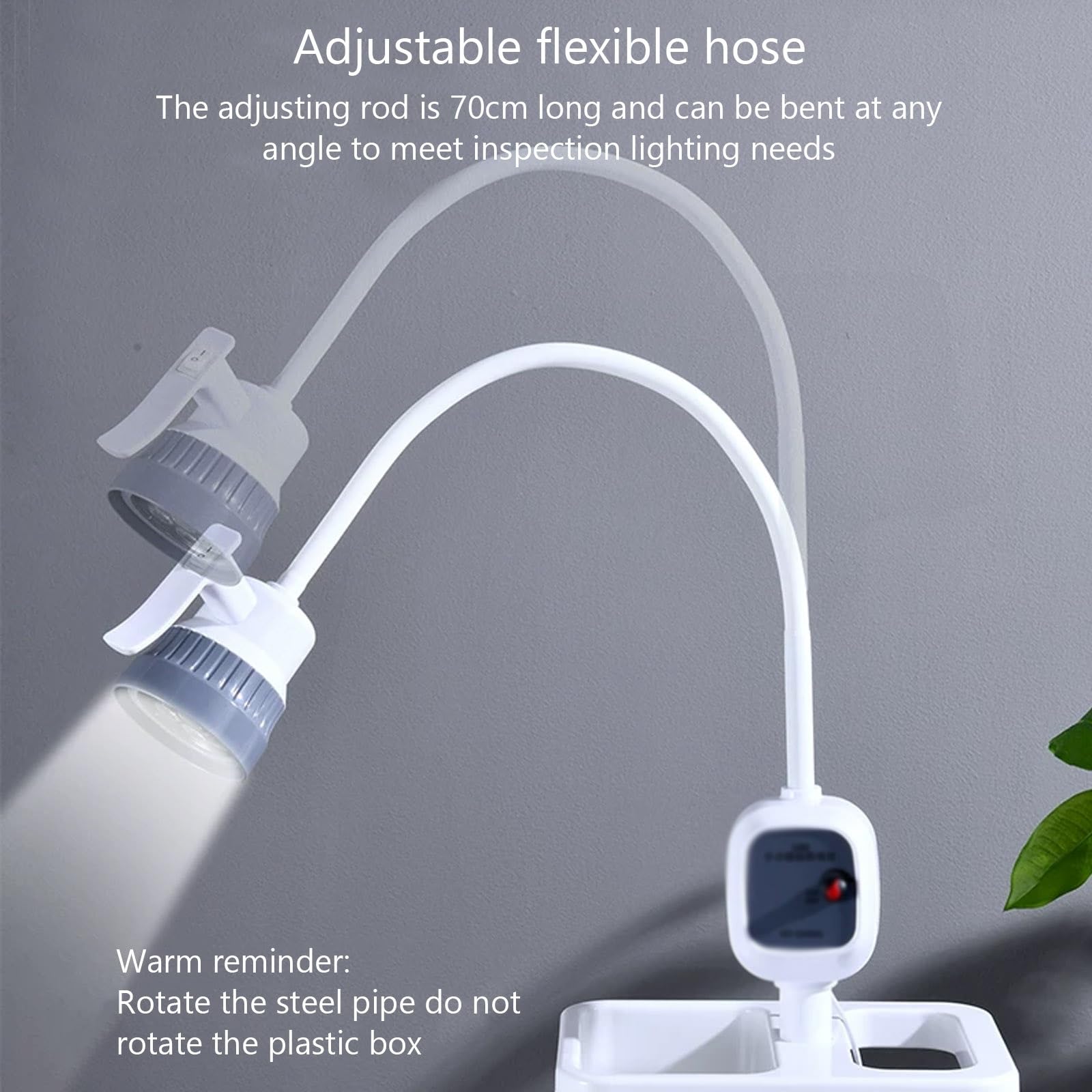 Lampe D'Examen Chirurgical à Intensité Variable LED avec Tuyau Ajustable et Boîte de Rangement, Lampe Sur Pied Sans Ombre avec Roulettes pour Les Examens Buccaux