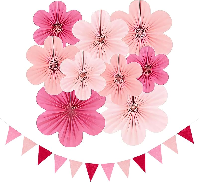 ひな祭り 飾り 20CM/25CM/35CM 9点 ペーパーフラワー 飾り付け 花 お花紙 壁 桜 春 卒業式 パーティー 誕生日 おしゃれ (ピンク)