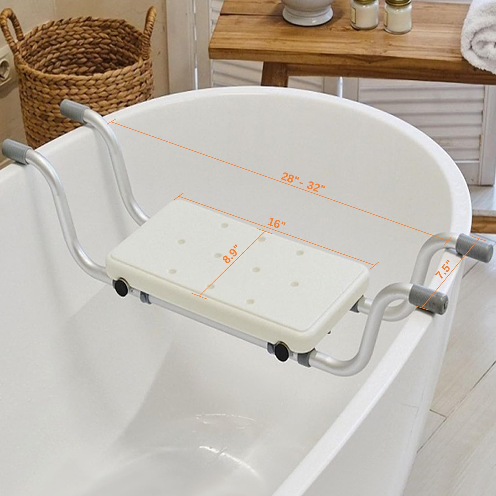 Badewannensitz, Badewannensitz Senioren, rutschfest Badewannenbretter, Ausziehbare 71-81.5 cm,150 KG Tragkraft für Erwachsene, Für ältere Menschen Kann es Beim Baden Darauf Sitzen