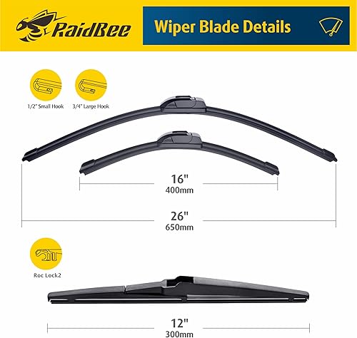 Miniatura 4 de Paquete de 2 limpiaparabrisas de repuesto para todas las estaciones, compatibles con 307Z 21-09, Civic 05-01 y más, fáciles de instalar