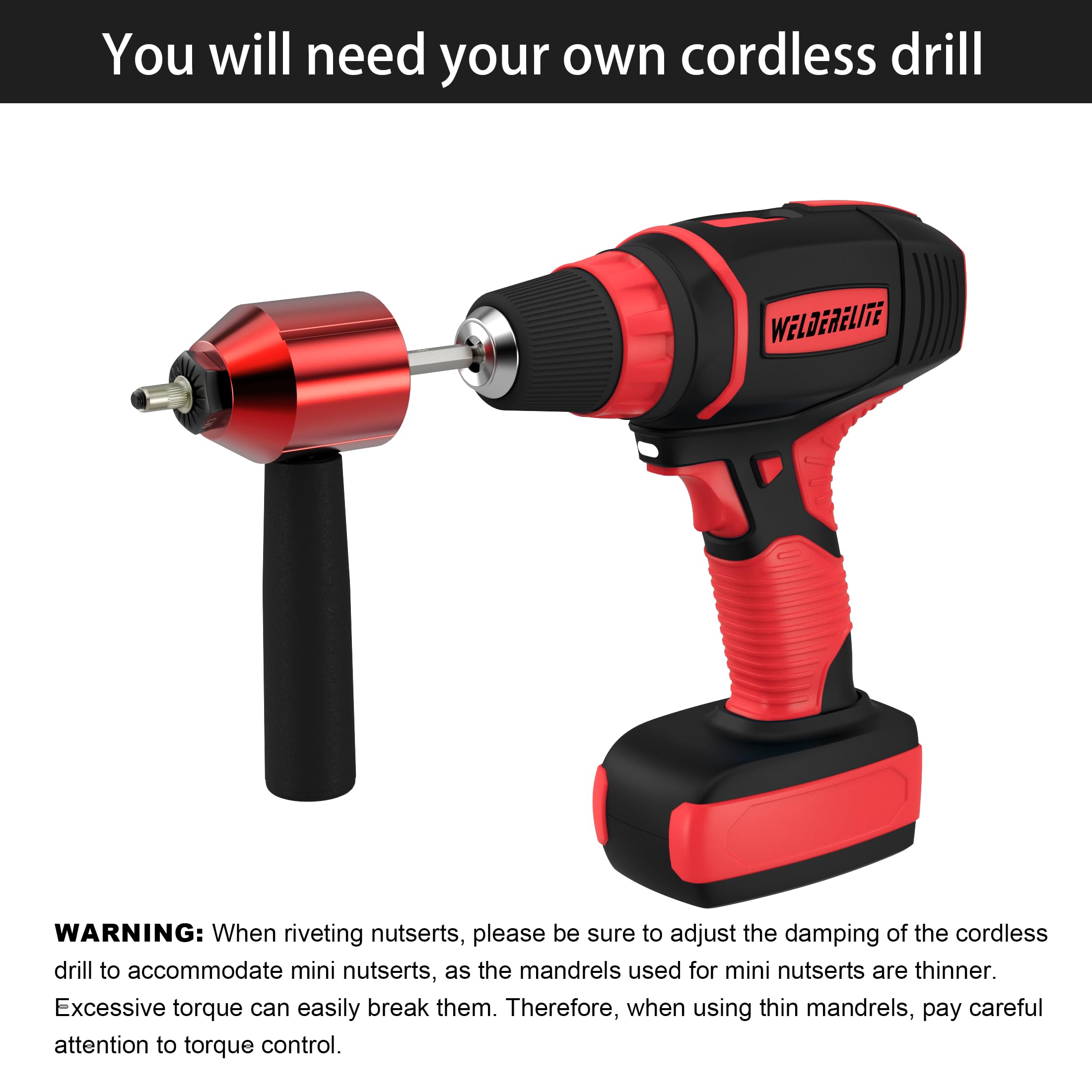 Rivet Nut Drill Adapter Kit - 290 Nuts & 13 Mandrels -8