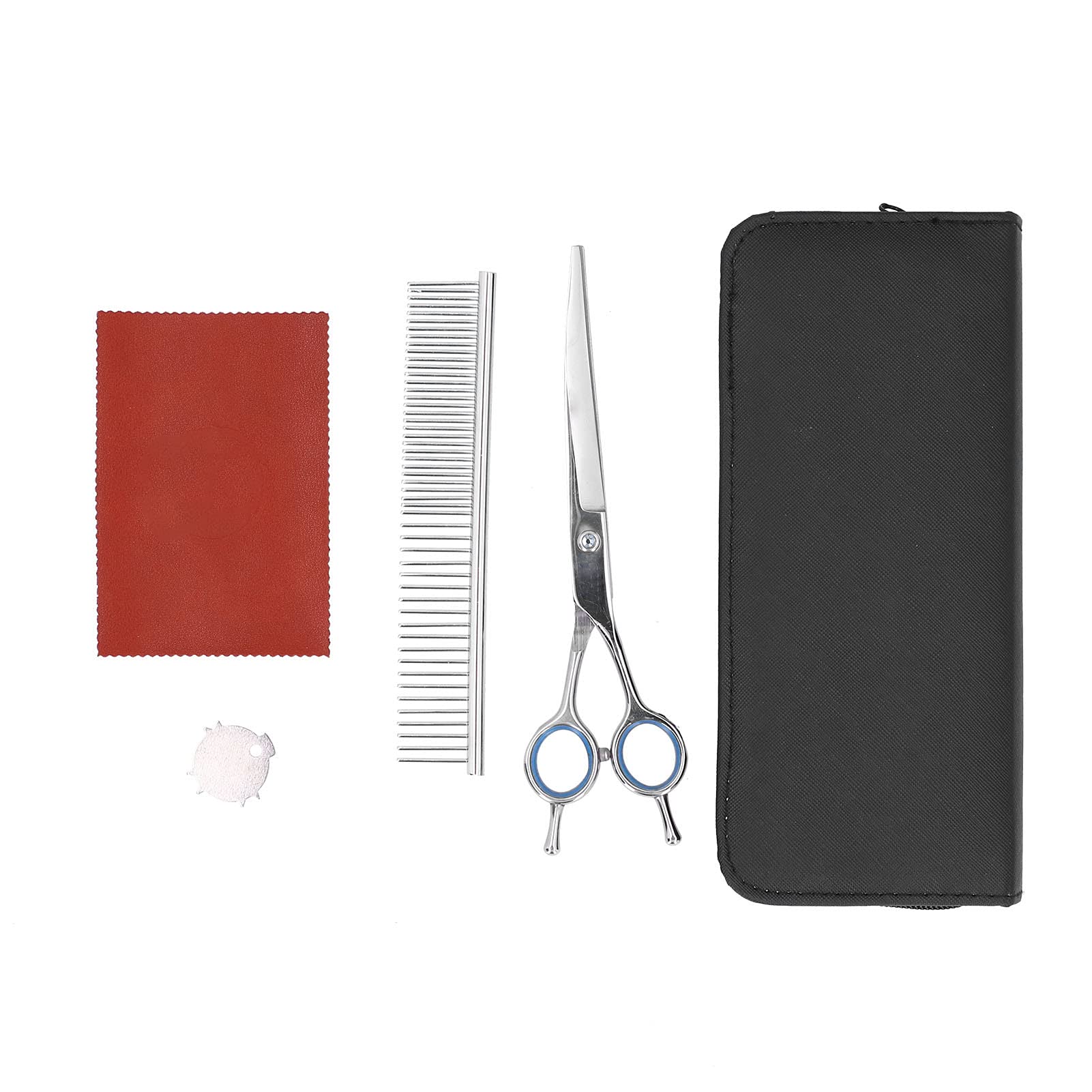 Gavigain Pet Grooming Scissors Kit, Stainless Steel Blades, Ergonomic Handle, Adjustable Tension, Includes Comb, Cloth, and Case, for Dogs and Cats