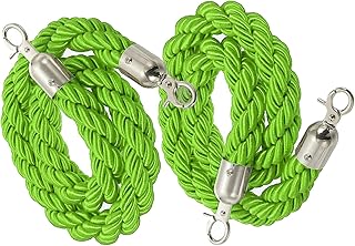 フック付きキューロープバリア、キュー仕切り用編組バリアロープ、ロープ安全バリア 1/2/4M 群衆制御スタンションロープ 2-13フィート、ツイストロープ