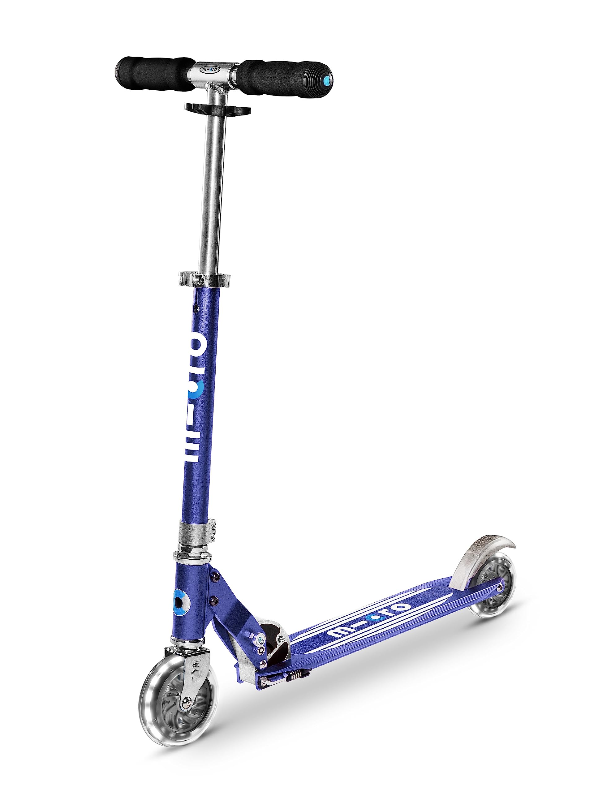 Micro Scooters | Micro Sprite Classic LED Children's Scooter | Handlebar Adjustable | Light Up Wheels | Foldable | Kickstand | 5 to Teen | Boys & Girls | Blue โ image 1