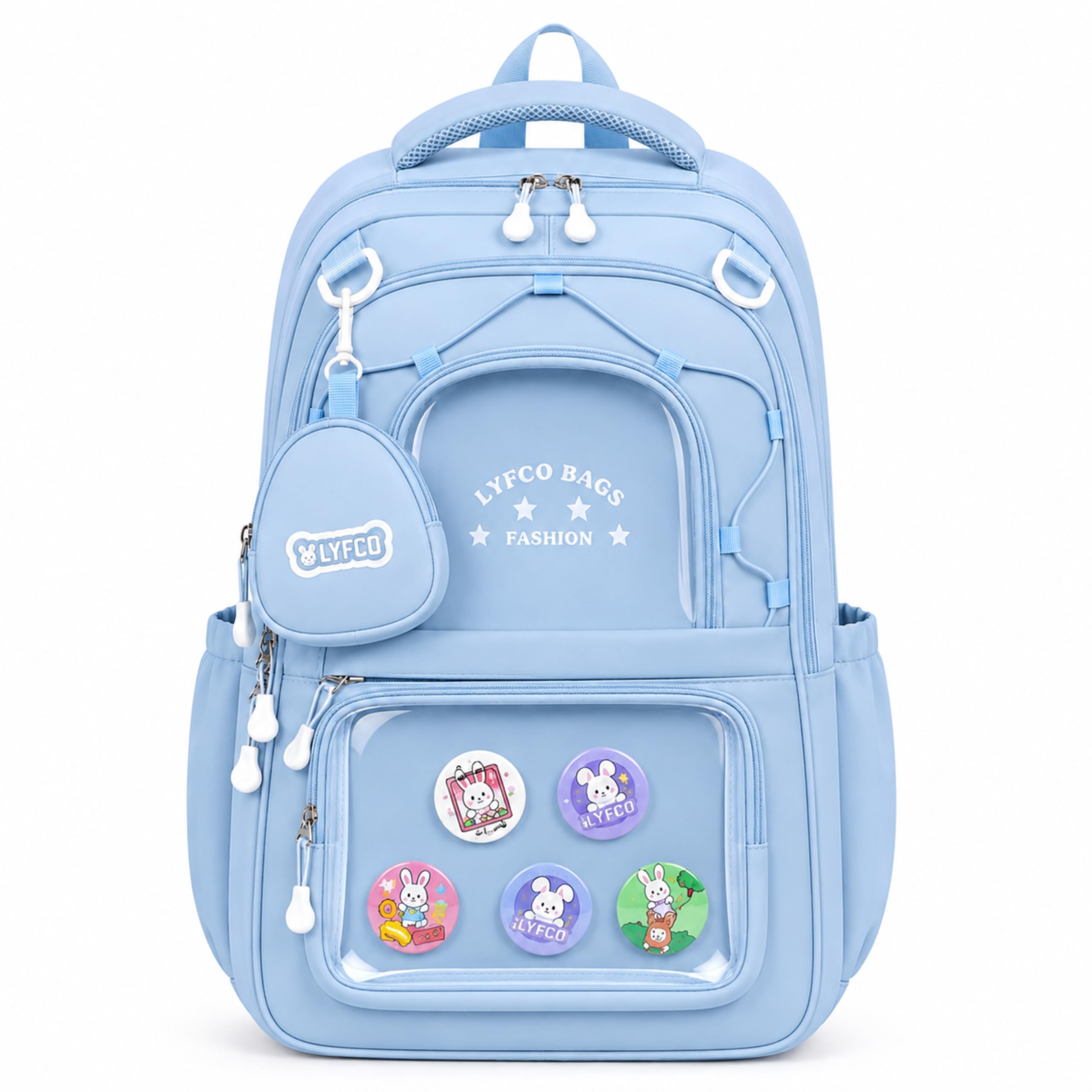 School & College Backpack with Detachable Pouch | 18 Inch Large capacity bag for Girls & Boys Age of 12-16 years | Best for School, Tution, Travel, Camping-image-27