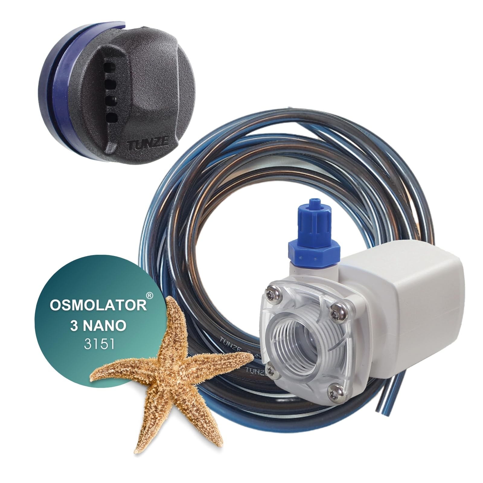 Tunze Osmolator 3 nano I Wasserstandsregler für Nano- & kleine Aquarien (bis zu 250l) I Wasserpegelregler mit Zeitüberwachung für Salzwasseraquarien I Water Level Sensor mit Magnethalterung