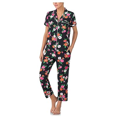 Kate Spade New York Short Sleeve Knit Cropped PJ Set Women