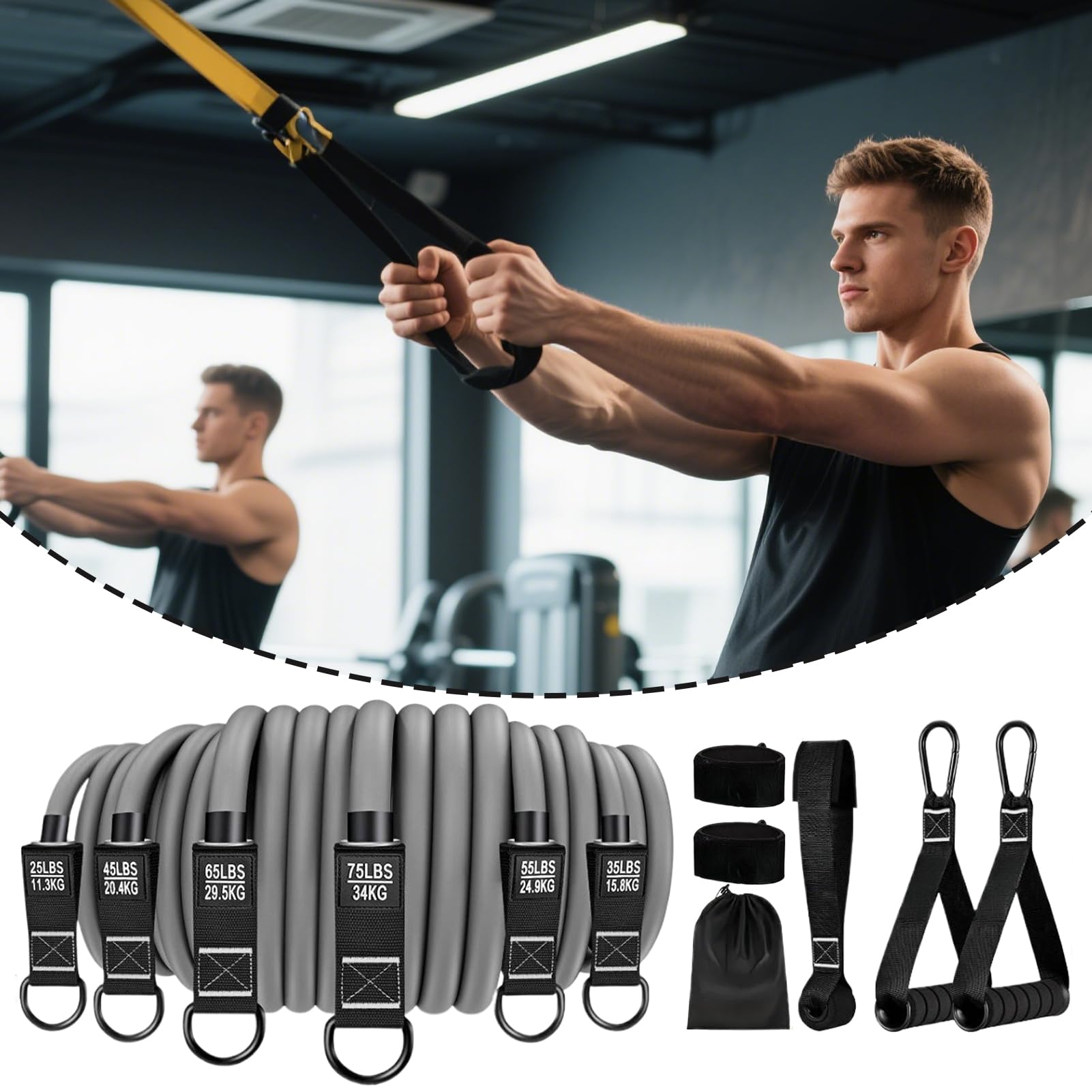 Bandes élastiques pour exercice, bandes extensibles pour exercice, sangle portable antidérapante, équipement d'entraînement de force pour la maison, l'extérieur, pilates, étirements