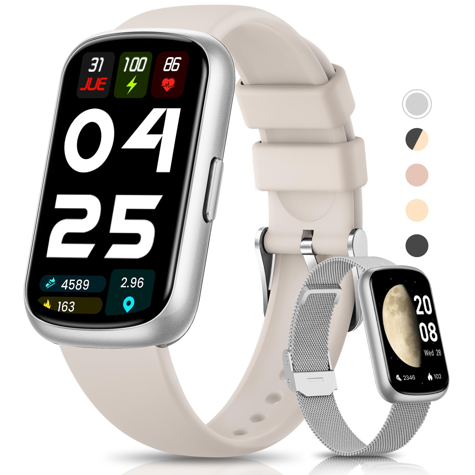 Slim Fitness Tracker, Smart Watches for Men/Women with Heart Rate/Blood Oxygen/Sleep Monitor, IP68 Waterproof Activity Trackers and Smart Watch for Phones with Step Tracker, Pedometer for Women Men-picture-29