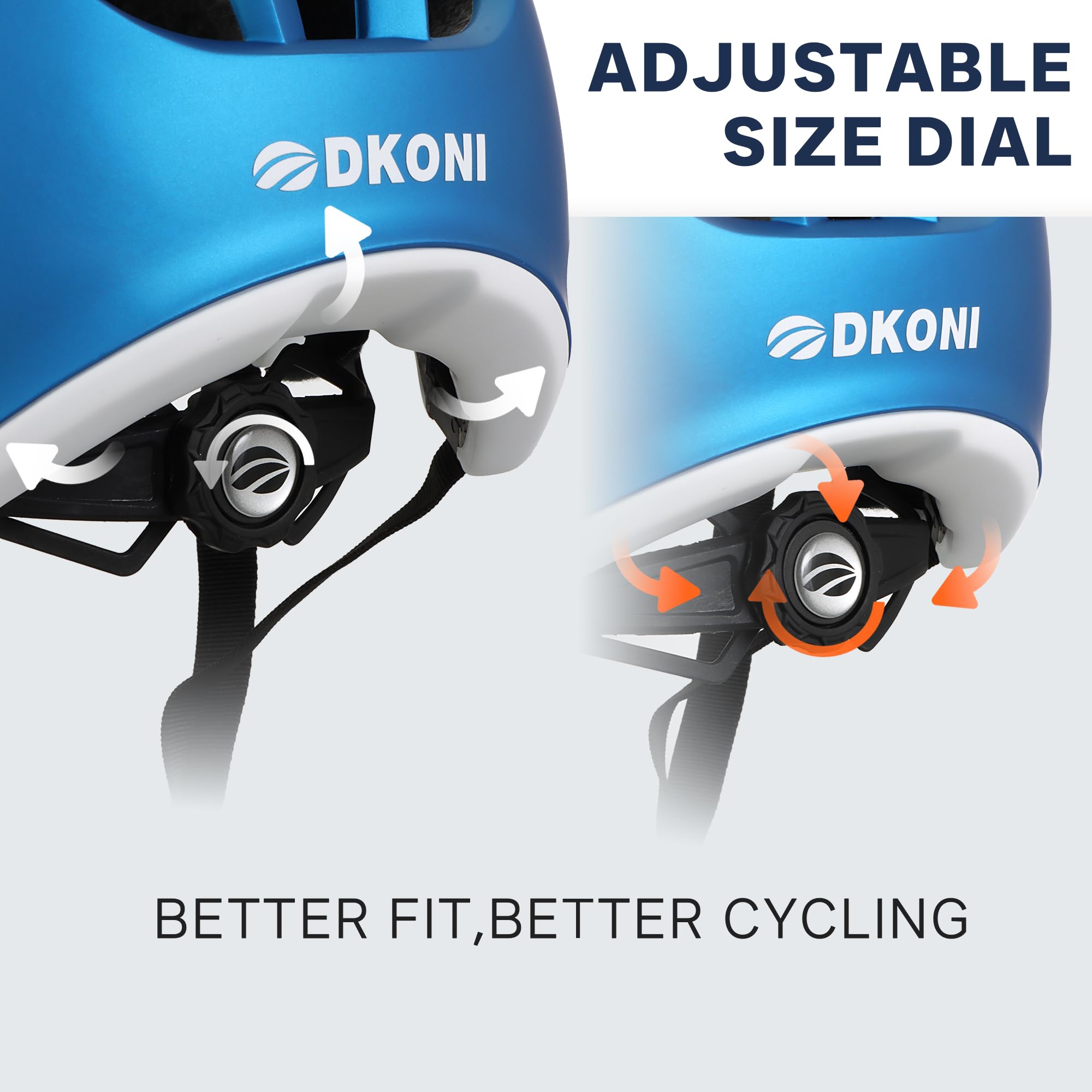 DKONI Casco da bicicletta leggero e regolabile, unisex per ragazzi e adulti, con visiera e imbottitura rimovibili, 17 prese d’aria