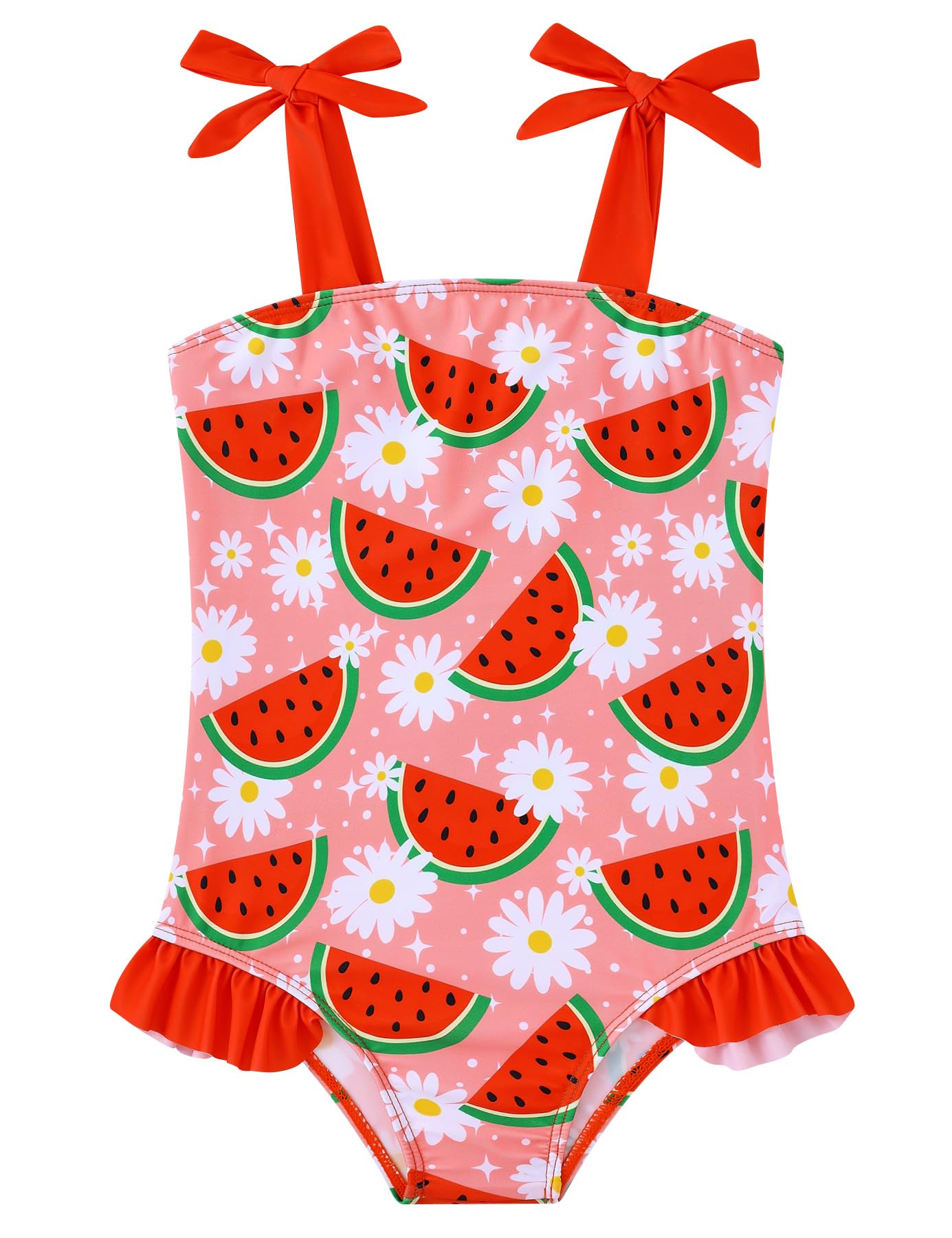 Vieille Toddler Girls Swimsuits Ruffle Bathing Suits One Piece Swimwear 2-6T