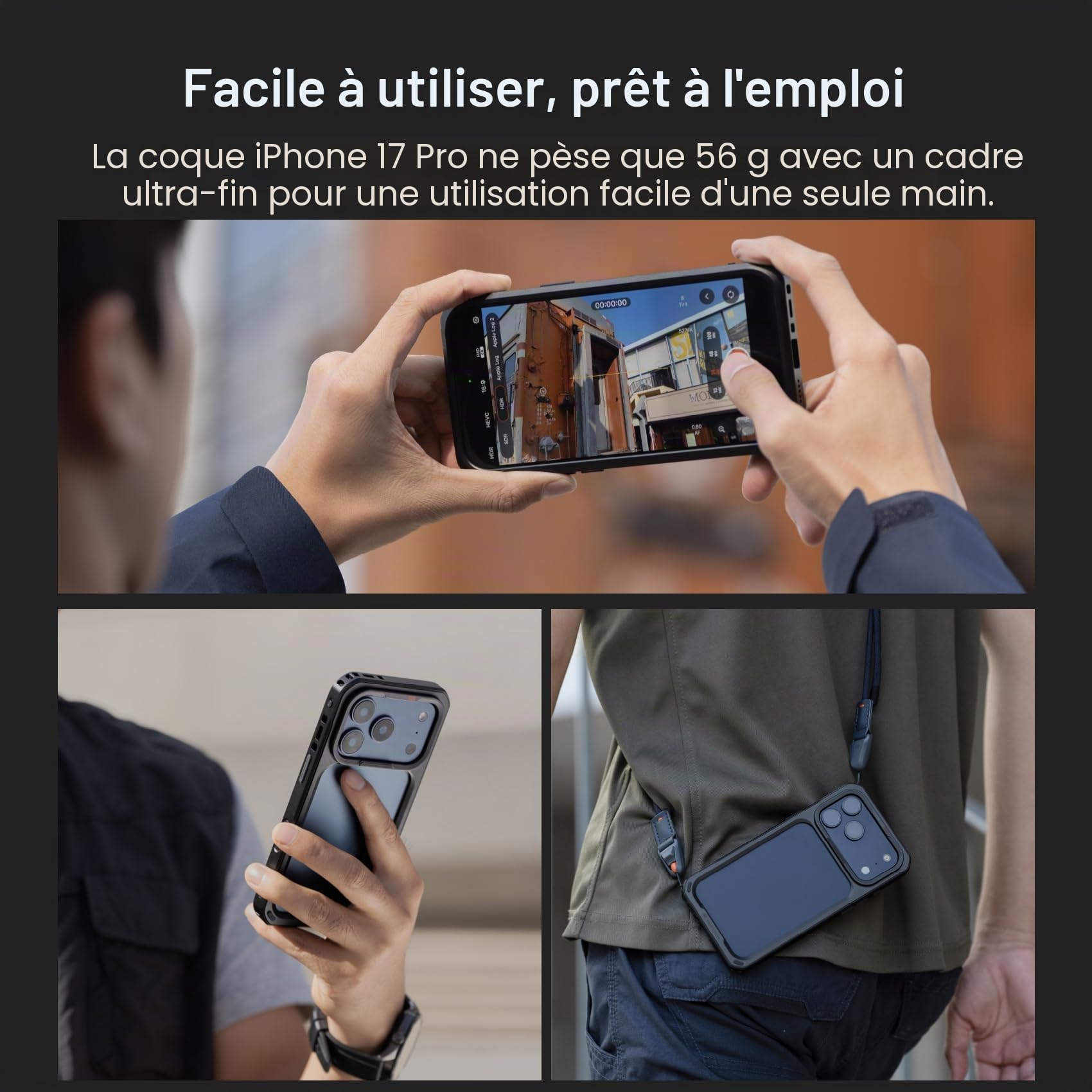 PGYTECH ProShot Kit Cage Vidéo pour Smartphone, Stabilisateur Professionnel pour Vlog en Aluminium avec Double Poignée à Libération Rapide & Commande Bluetooth sans Fil pour iPhone 17 Pro