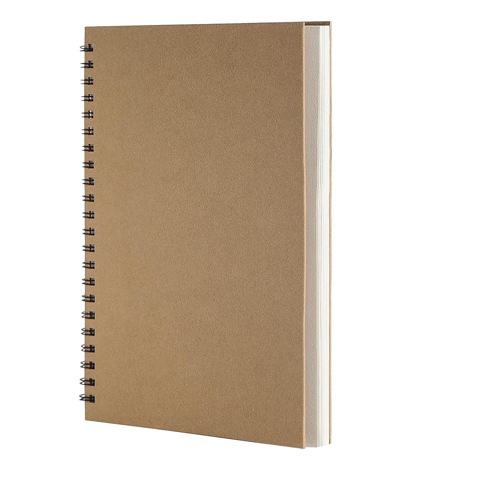 A4 Spiral Bound Sketchbook, 160gsm Recycled Hardcover Cartridge Paper (120 Pages/60 Sheets), Soft Cover Sketch Pad for Artists, Blank Notebook for Journaling, Planning & Memos
