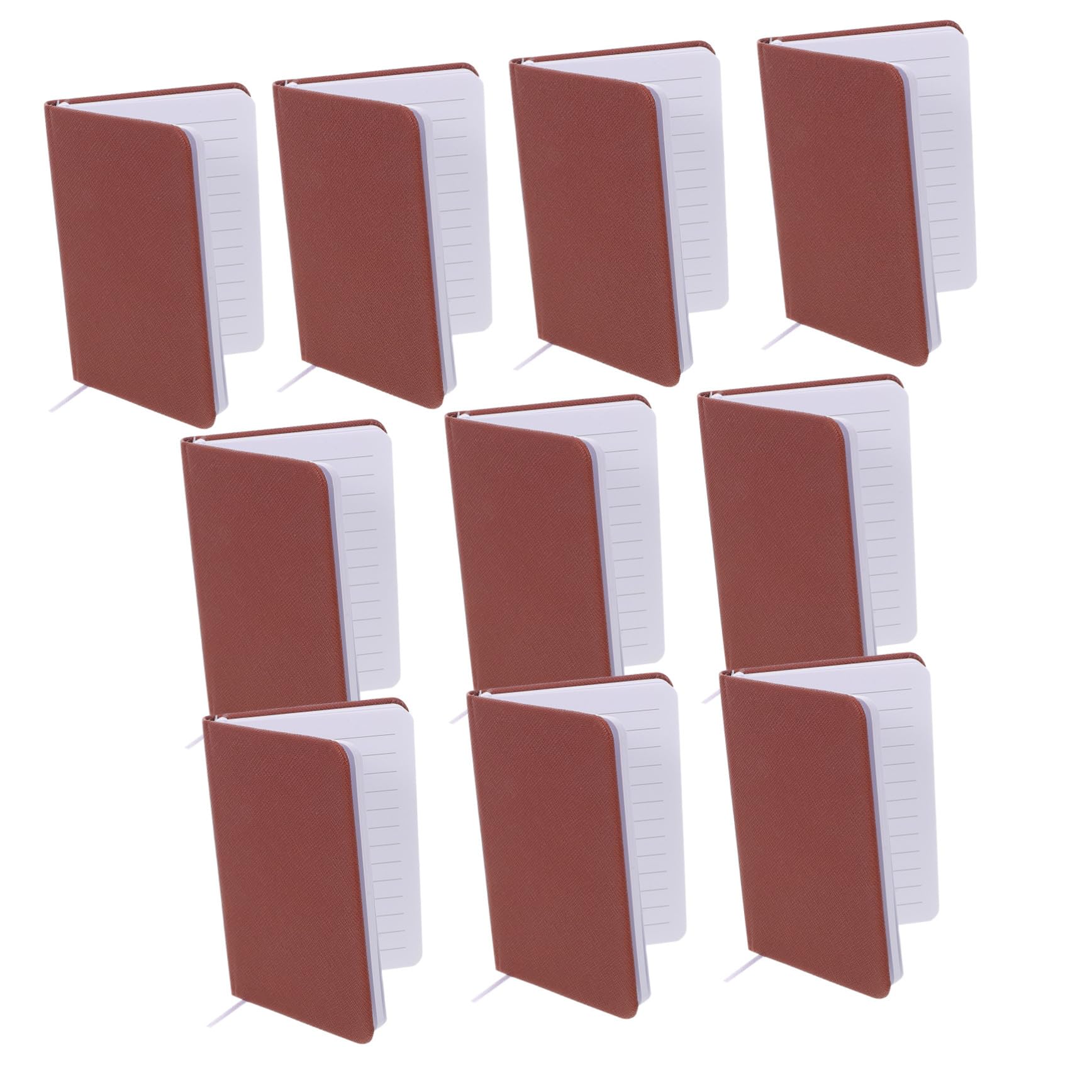 TEHAUX Carnet de Poche à Couverture Rigide A7 Marron, Lot de 10