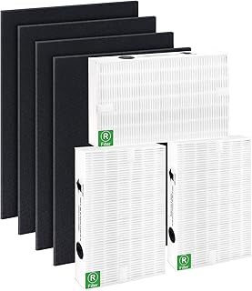 Air Purifier Filter Replacement for Honeywell, Filter R HEPA Filter and Filter A Carbon Pre-Filter Replacement for Honeywell HPA100 HPA200 HPA300 Series Air Purifier (3 HEPA Filters & 4 Pre-Filters)