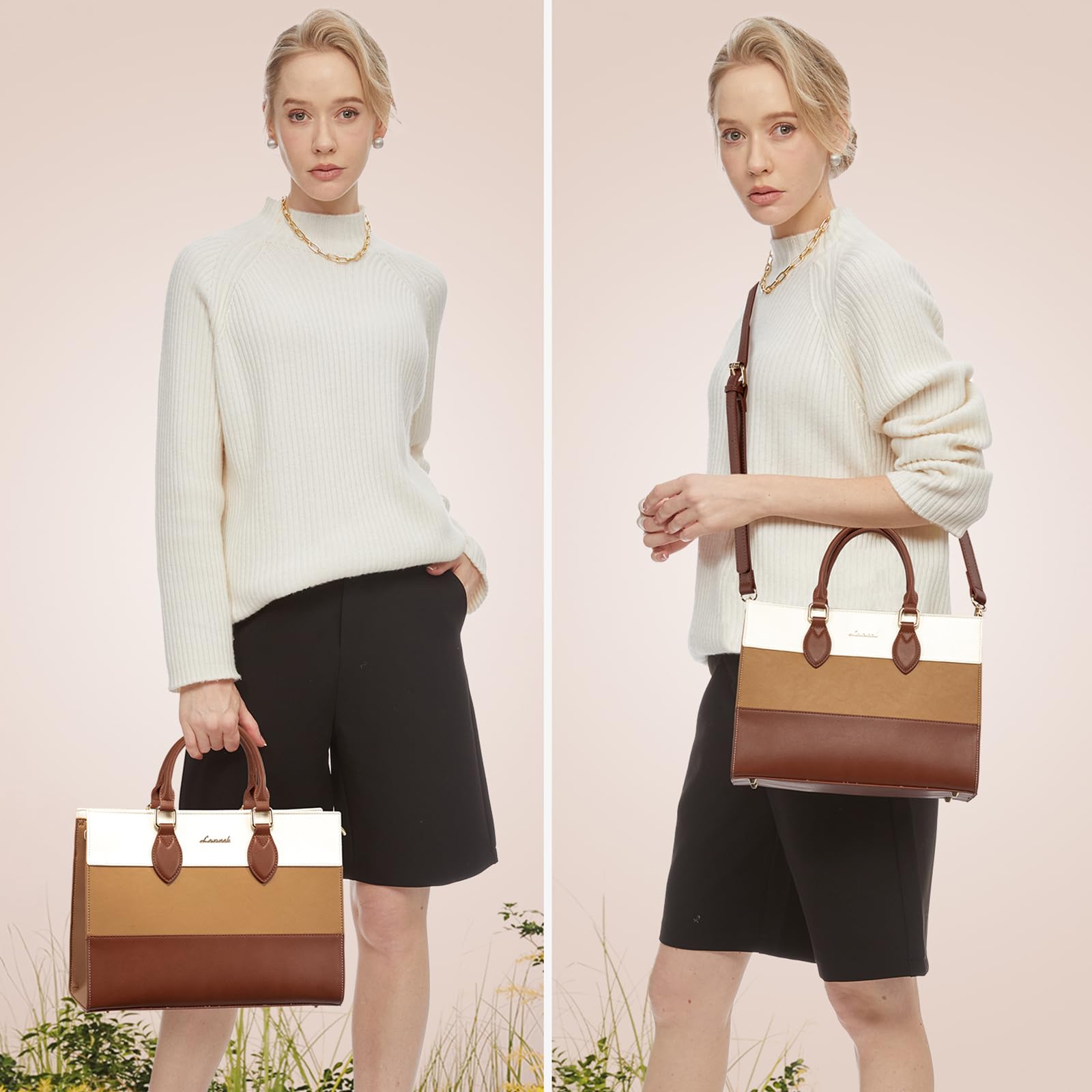 LOVEVOOK Purses for Women, Fashion Handbags for Women, Tote Bag PU Leather Shoulder Bag Top Handle Satchel for Lady