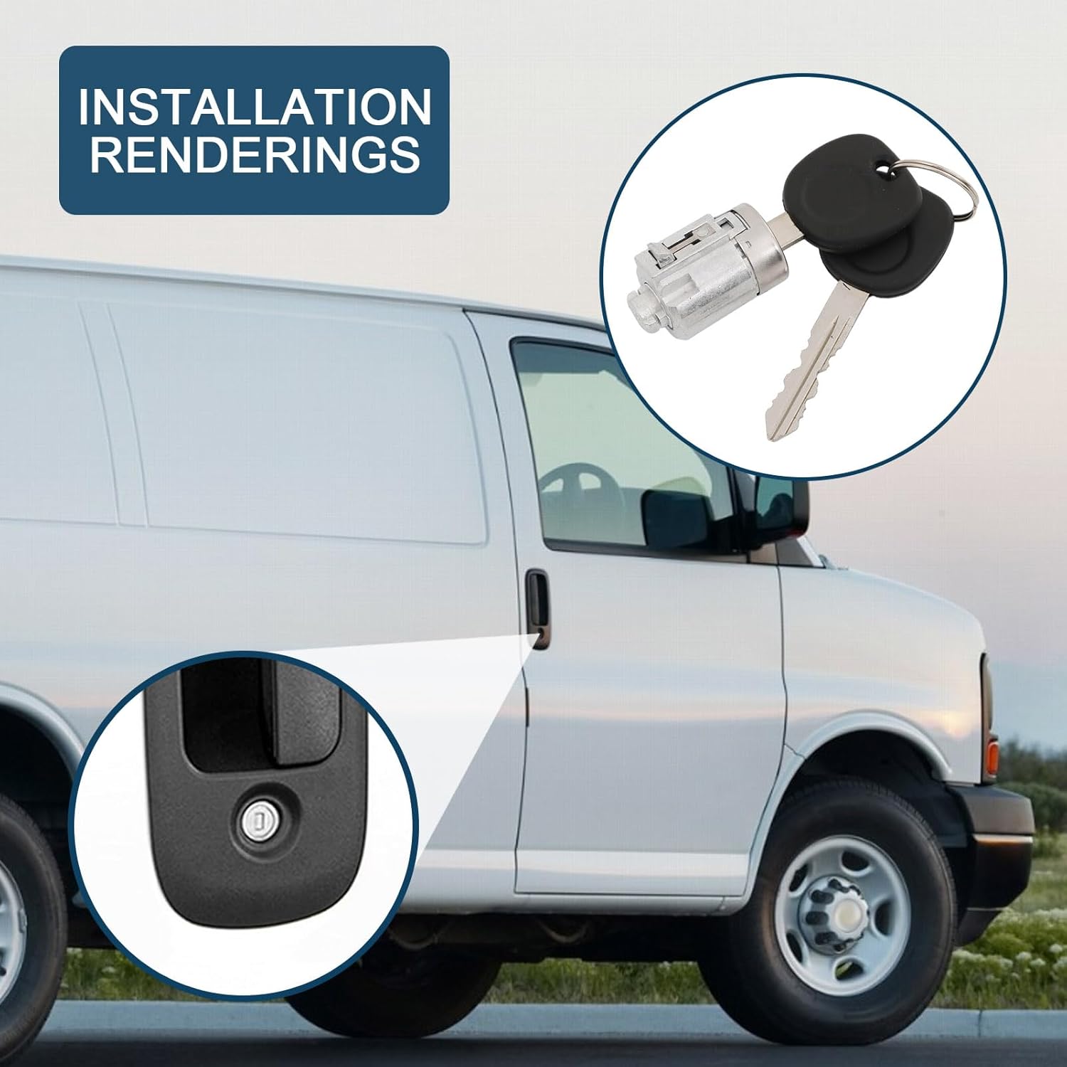 JDMSPEED 4 Door Lock Cylinders for 2001 2002 2003 2004 2005 2006 2007 Chevrolet Express Van OEM Set Keyed Alike 2 Keys 706591 X4 598007