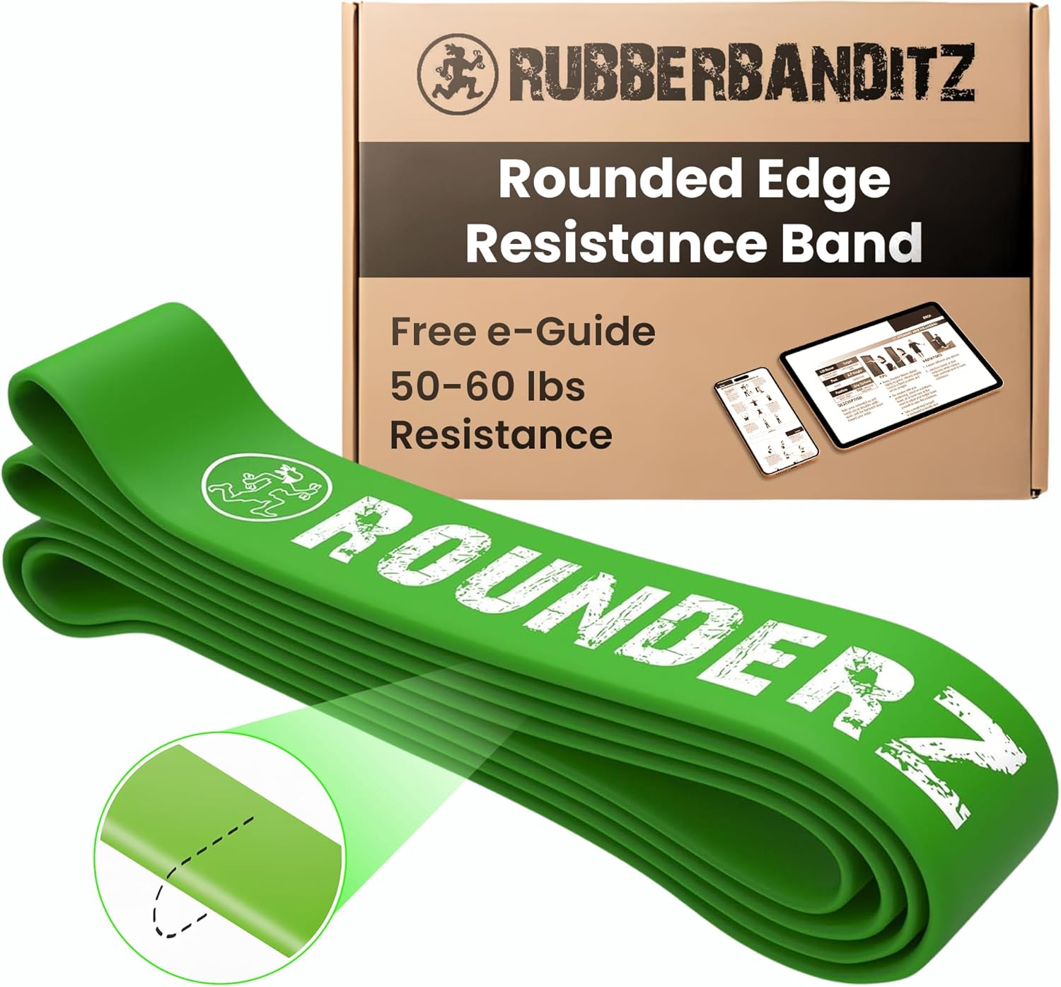 Rubberbanditz Rounded Edge Resistance Band | Compact and Light Weight Exercise Bands | Suitable for All Fitness Levels Users| Travel Friendly Resistance Bands for Working Out