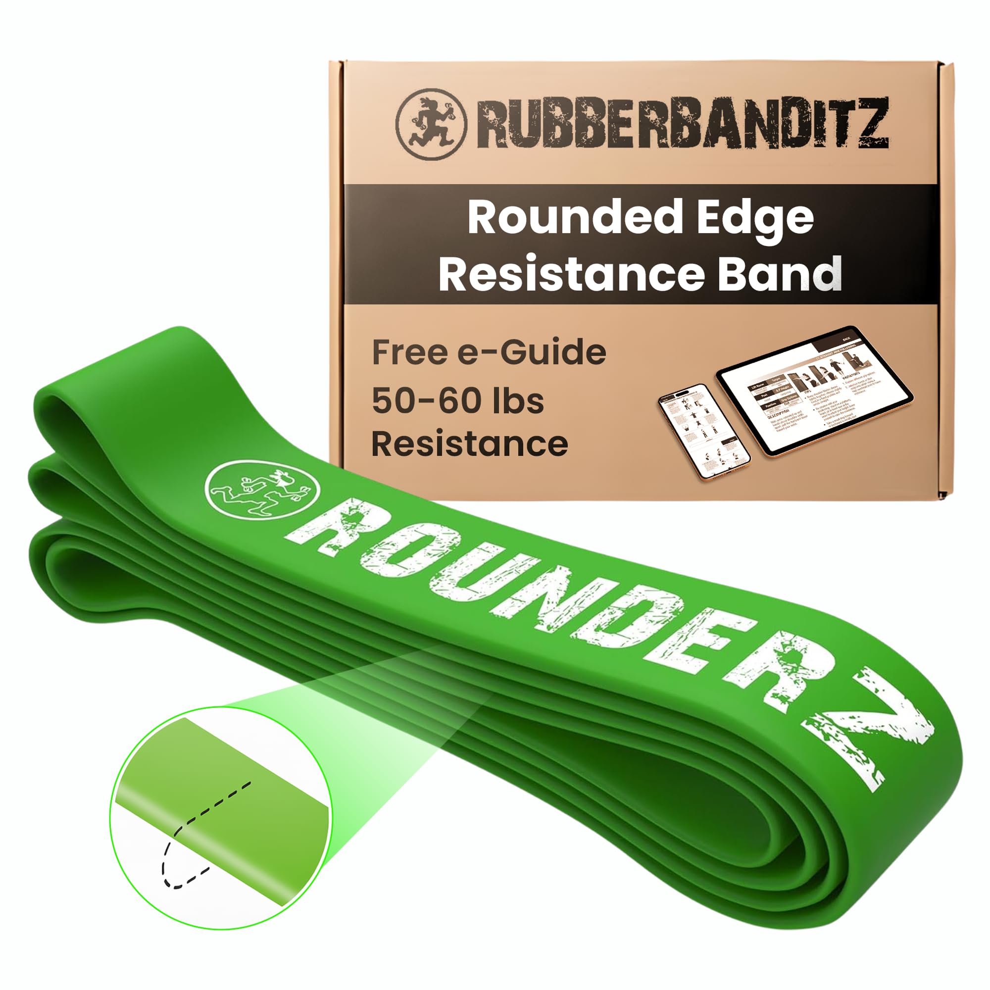 Rubberbanditz Rounded Edge Resistance Band | Compact and Light Weight Exercise Bands | Suitable for All Fitness Levels Users| Travel Friendly Resistance Bands for Working Out