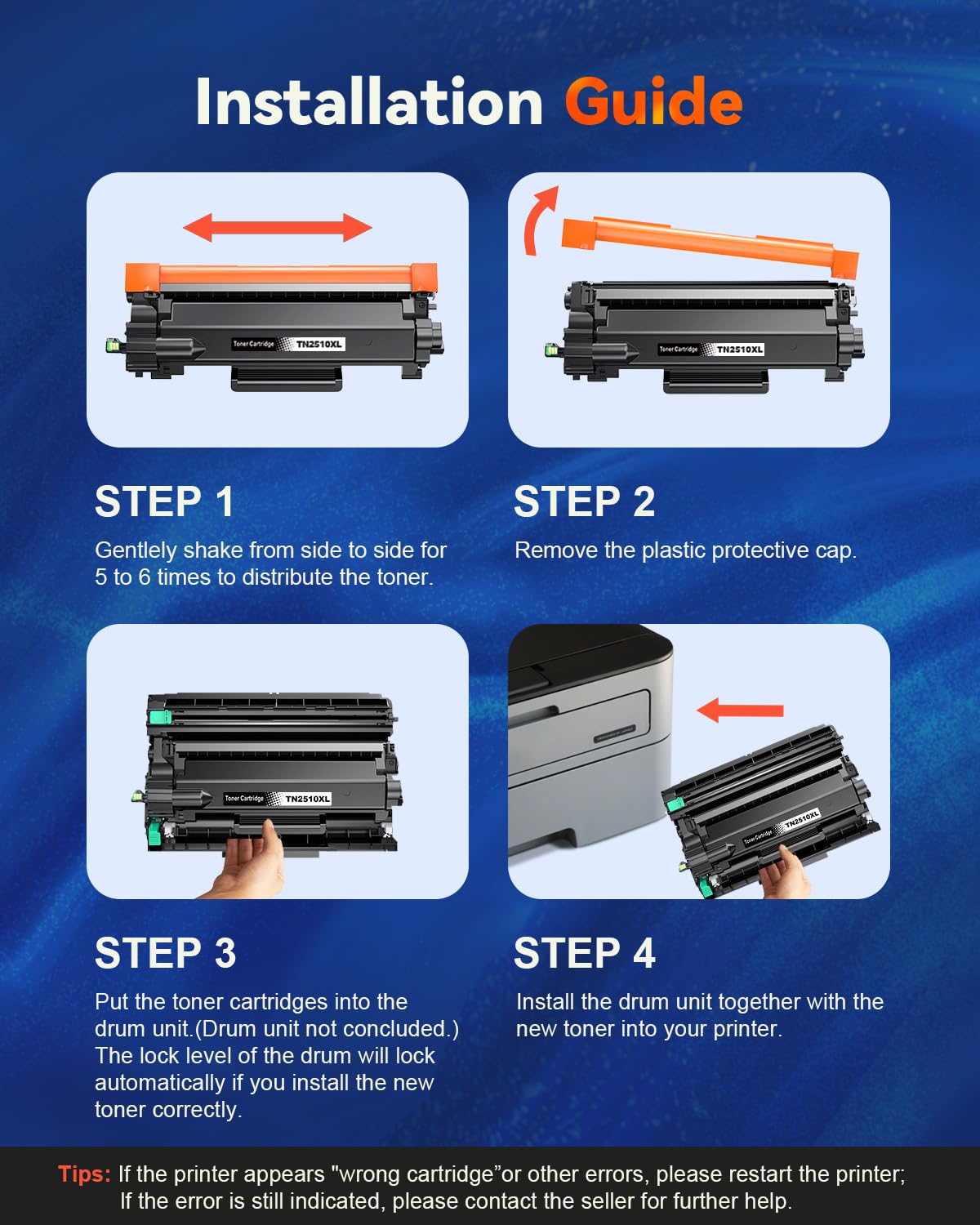 TN2510XL Toner + DR2510 Tamburo Compatibili per Brother TN-2510XL Toner DR 2510 per Brother DCP-L2627DW HL-L2400DWE DCP-L2620DW DCP-L2665DW DCP-L2660DW MFC-L2860DWE DCP-L2627DWE MFC-L2800DW