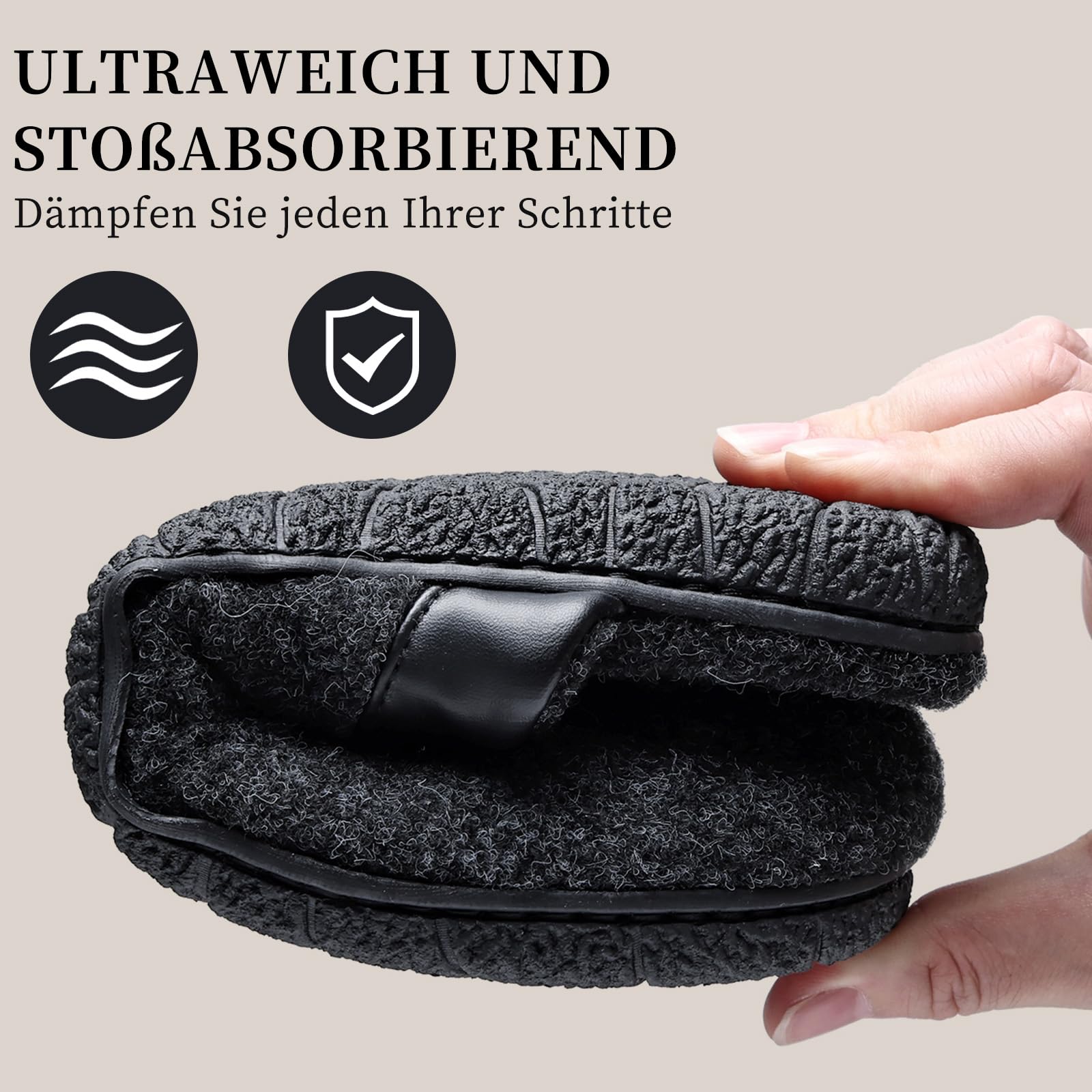 WateLves Ciabatte Uomo Pantofole Feltro Invernali Memory Foam Antiscivolo Caldo Scarpe Da Casa