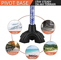 Vista 5 de Floral Canes for Women Folding Cane for Stability with Non-Slip Base, Adjustable Walking Cane for Seniors - Lightweight Collapsible Walking Sticks