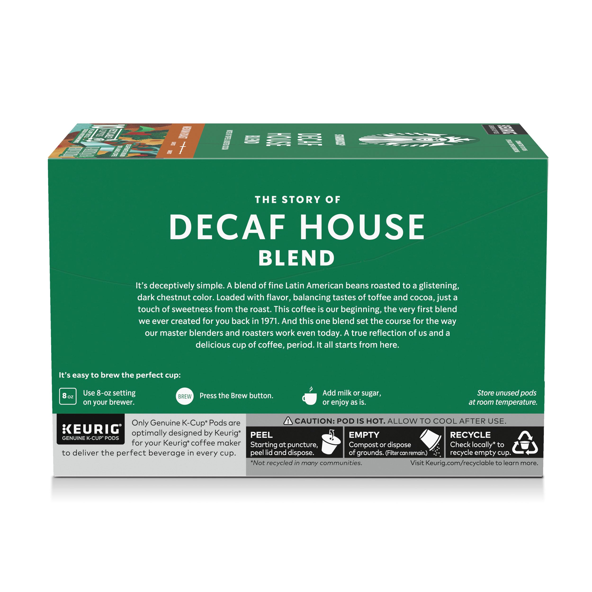 Starbucks K-Cup Coffee Pods Medium Roast Hot or Iced Coffee Decaf House Blend 40 Keurig Pods — view 9