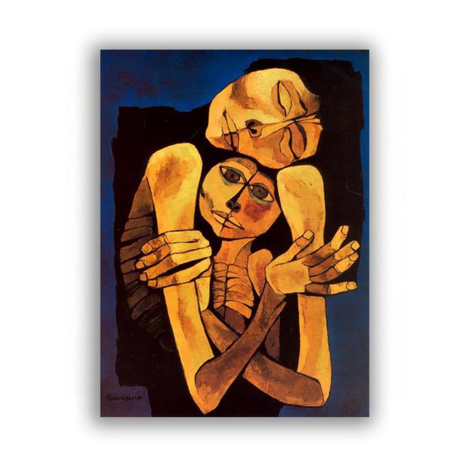 Ternura By Oswaldo Guayasamin Famous Paintings Print On Canvas Oil Painting Reproductions Classicism Wall Art for Living Room 60x84cm Frameless