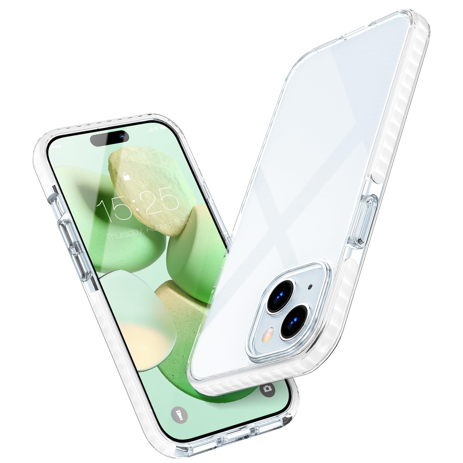 MATEPROX Compatible with iPhone 15 Case, Clear Thin Slim Crystal Transparent Cover Shockproof Bumper Case for 6.1