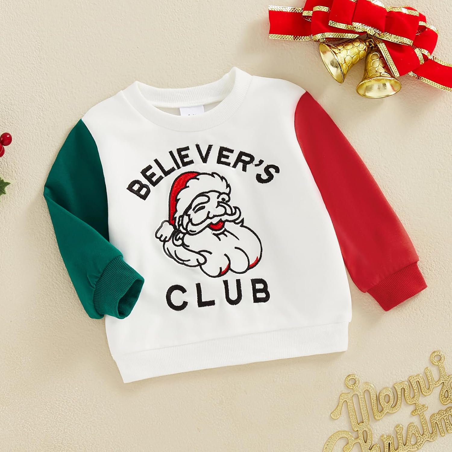 Toddler Baby Boy Girl Christmas Sweatshirt Letter Print Long Sleeve Crewneck Pullover Top Fall Winter Clothes - Image 3