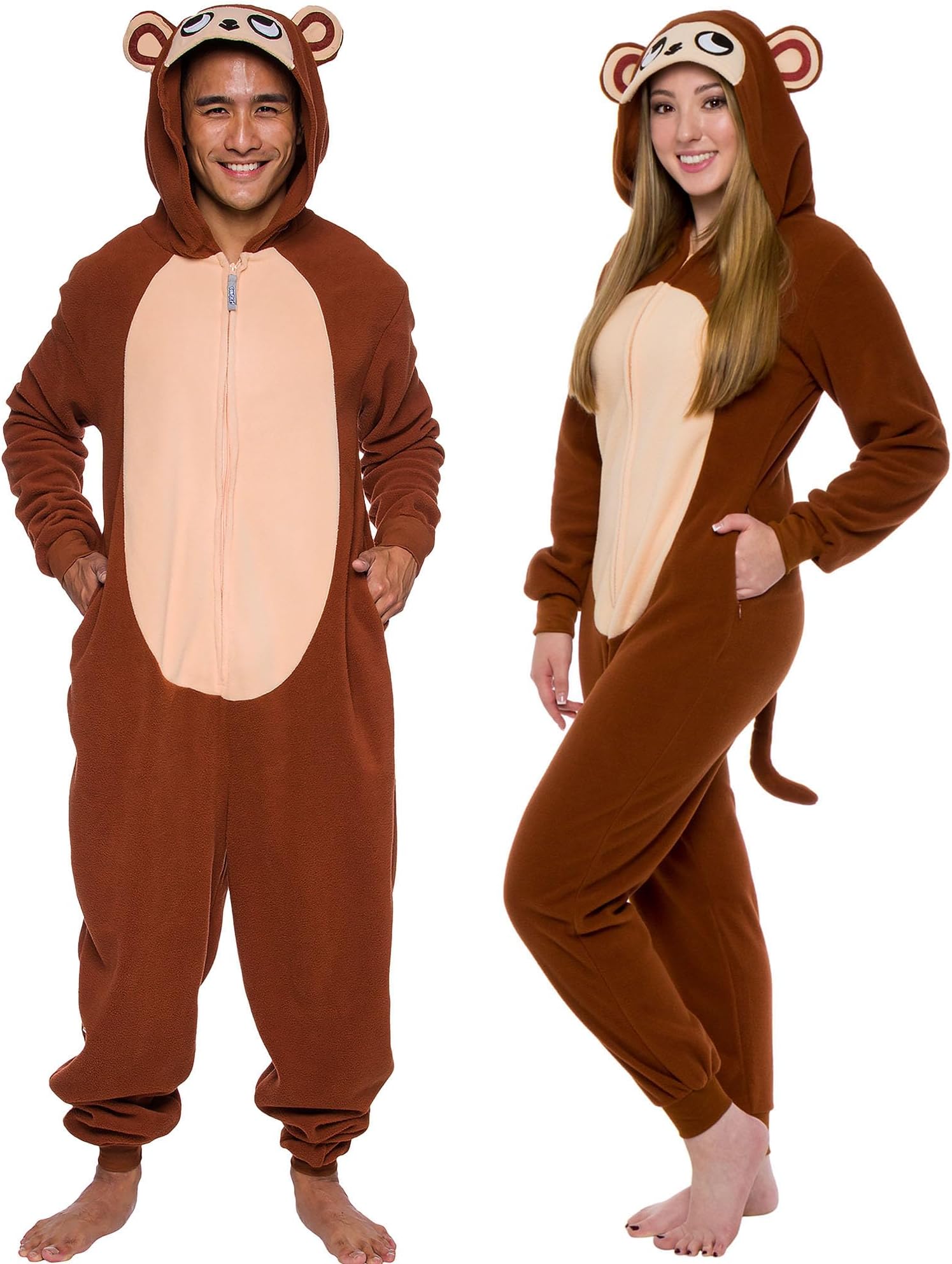 Silver Lilly Slim Fit Animal Pajamas - Adult One Piece Cosplay Monkey Costume