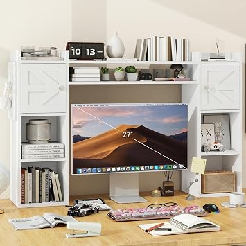ELECWISH Desktop Bookshelf, Desk Shelf for Computer Desk, 45", 8 Tier