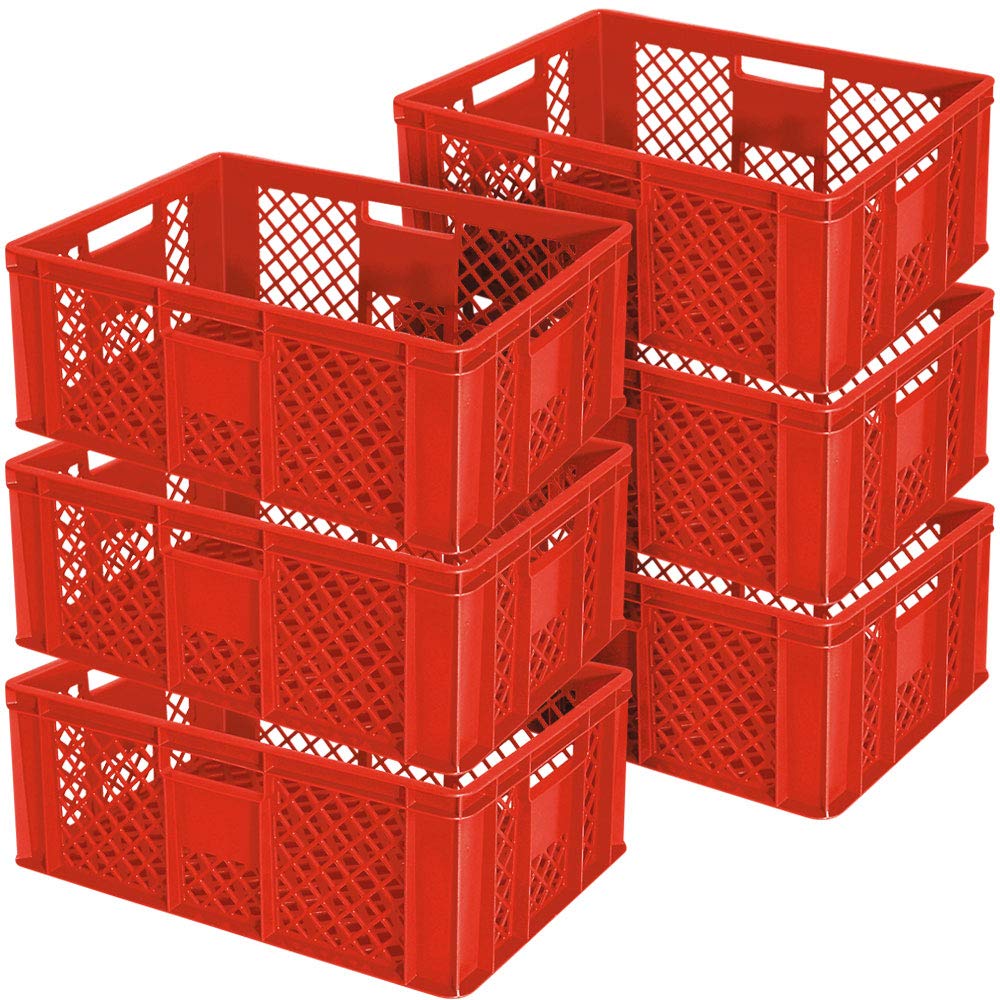 Panier empilable perforé BRB de qualité industrielle rouge pour charges lourdes
