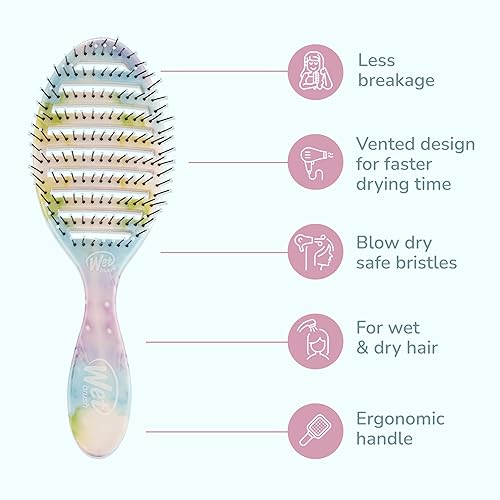Miniatura 4 de Wet Brush Cepillo para Cabello de Secado Rápido - Salpicaduras (Color Wash) - Diseño Ventilado y Cerdas Ultra Suaves HeatFlex Son Seguras para