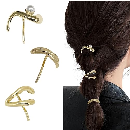 GOLD XIONG PADISHAH 3PCS Chunky Gold Hair Cuffs for Ponytail