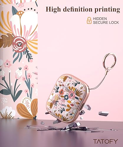 Miniatura 3 de TATOFY Funda con cerradura para Airpods Pro, funda rígida para iPod Pro de flores para mujeres y niñas con kit de limpieza de soporte para teléfono