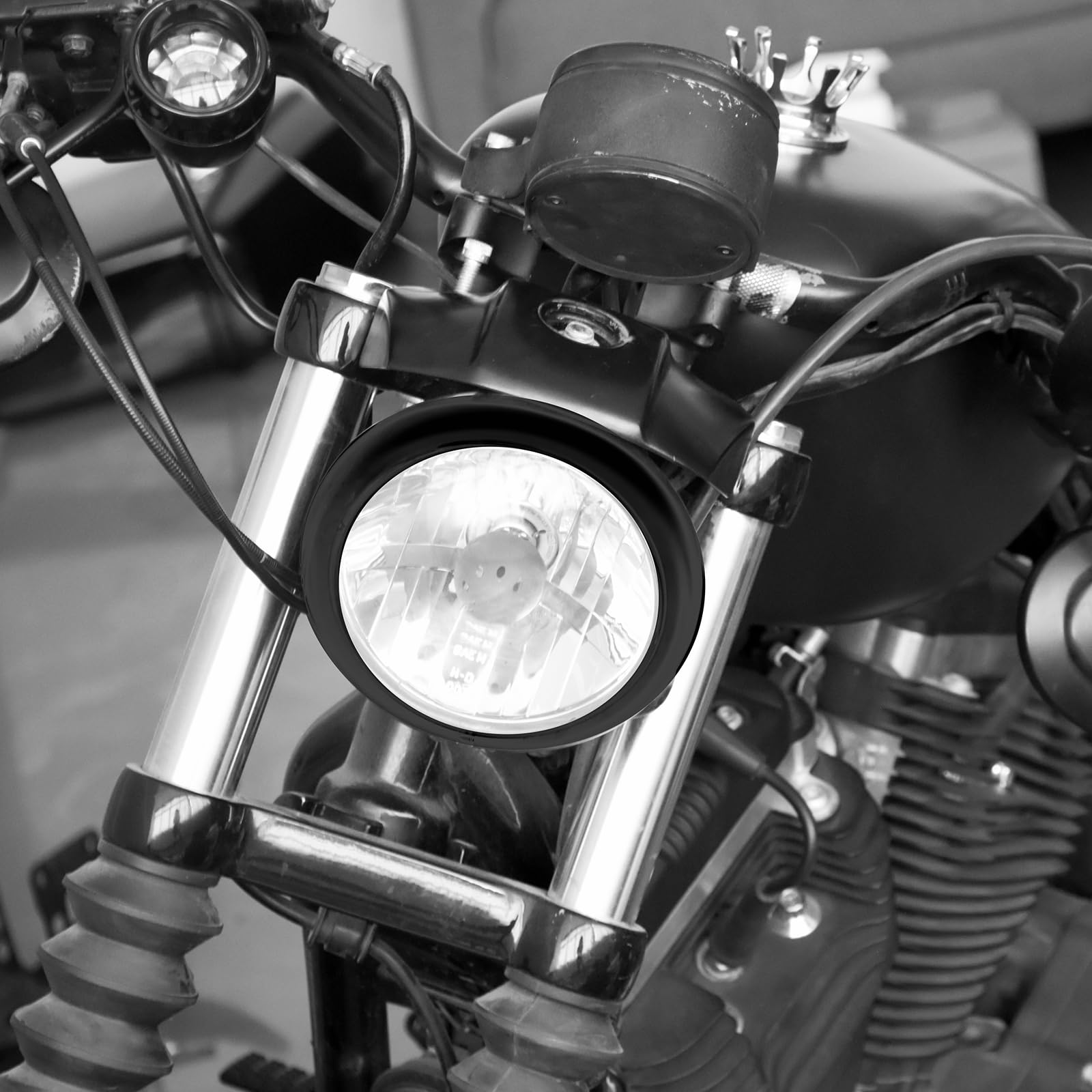 Anello di rivestimento per faro da moto da 14 cm, anello decorativo per Harley Street Bob 107 114 Softail Low Rider FXBBS 2018-2024 nero
