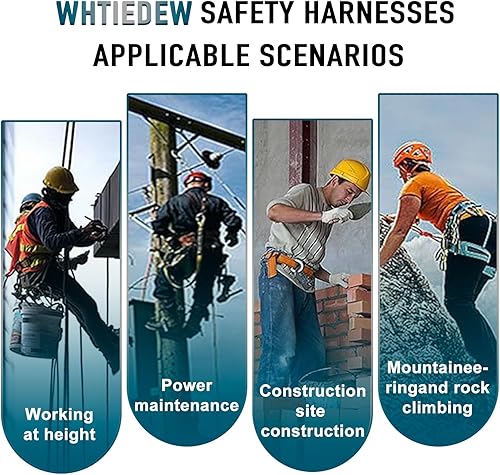 Miniatura 8 de Kit de protección contra caídas de arnés de seguridad con cordón de absorción de golpes, arneses de trabajo para techos, arnés de seguridad de