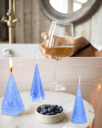 Miniatura 8 de MILIVIXAY 4 moldes de vela – incluyendo pirámide, cono, 5 lados y 6 lados moldes de cono