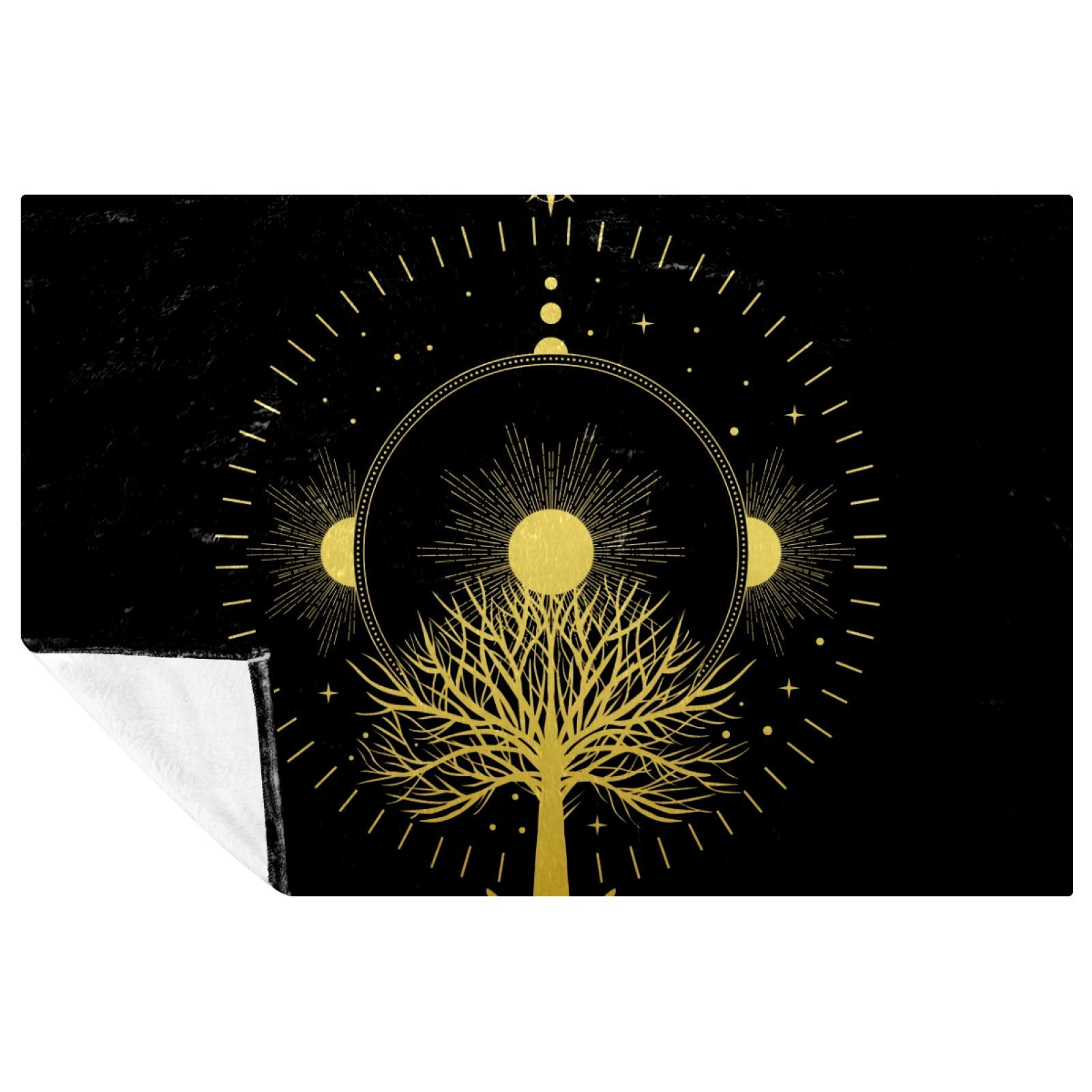 Couverture arbre sacré 150x100 cm douce et chaude pour lit et canapé