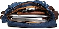 Vista 2 de Sechunk Vintage Military Leather Canvas Laptop Bag Messenger Bags Medium