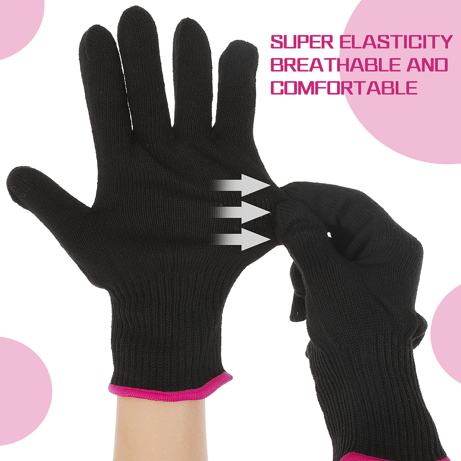 WLLHYF Lot de 2 gants de coiffage professionnels résistants à la chaleur pour fer à friser et fer à friser, gants résistants à la chaleur