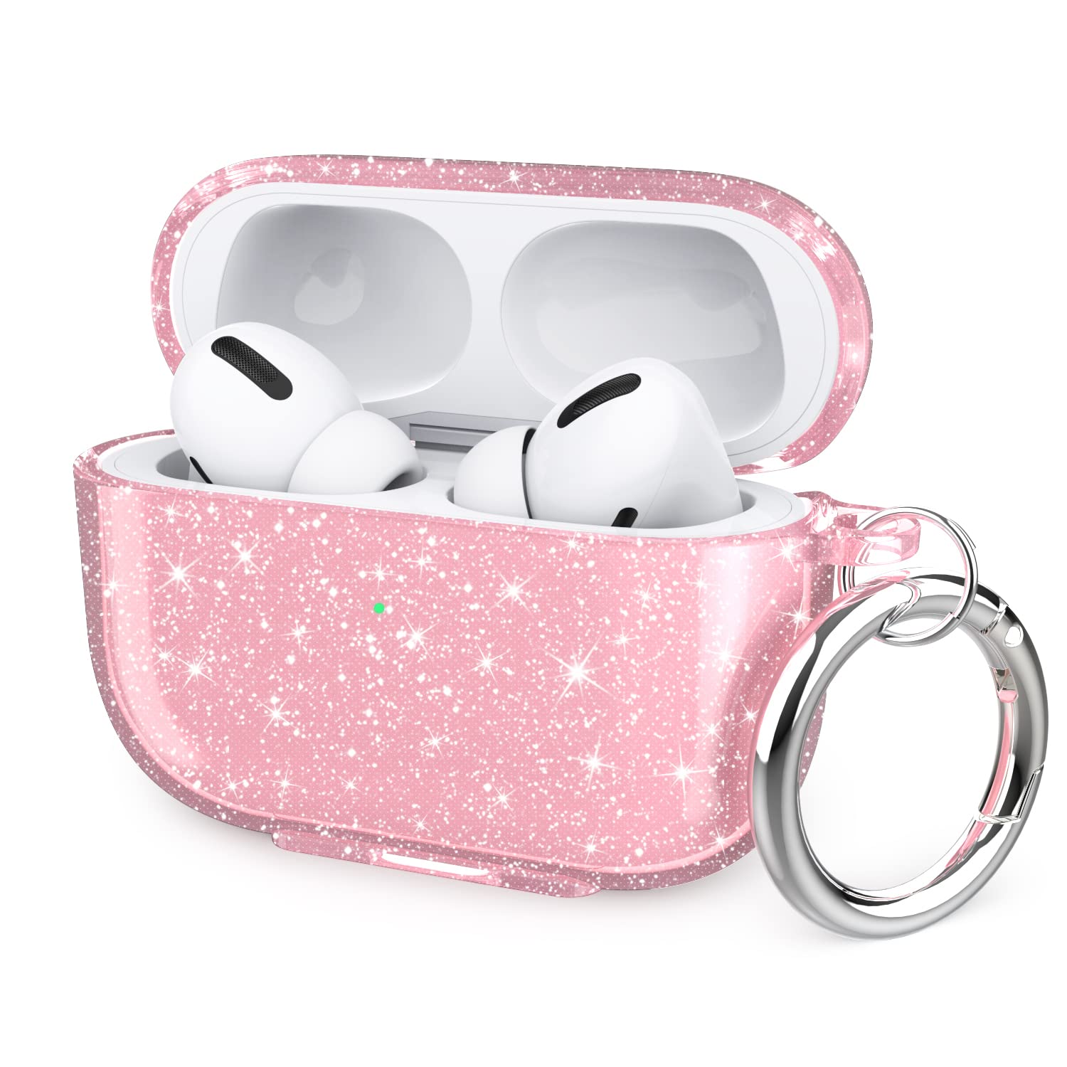 Amazon.co.jp: Aircawin AirpodsProケースピンクグリッターケース 